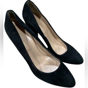 J Crew Etta suede black pointed heels size 11